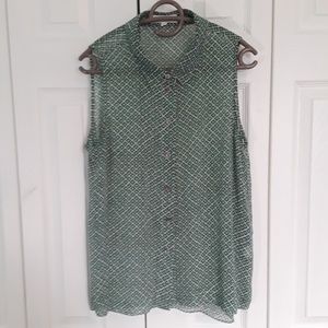 Two by Vince Camuto sheer diamond block tank top